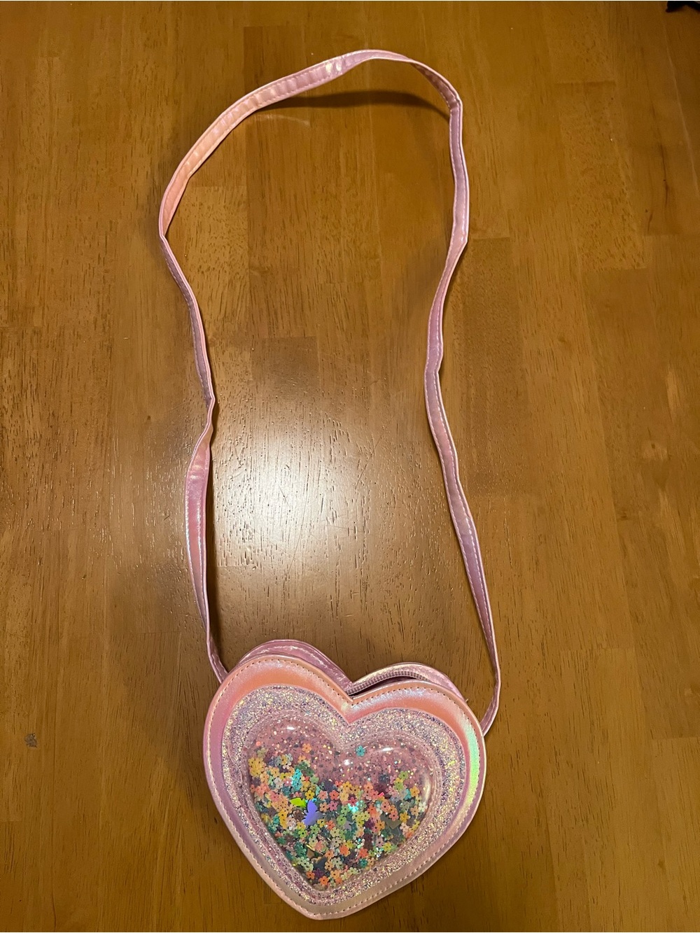 Place Pink Iridescent Heart Crossbody Bag - Picture 5 of 5